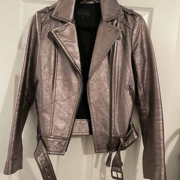 Mackage metallic leather motorcycle jacket - Picture 3 of 8